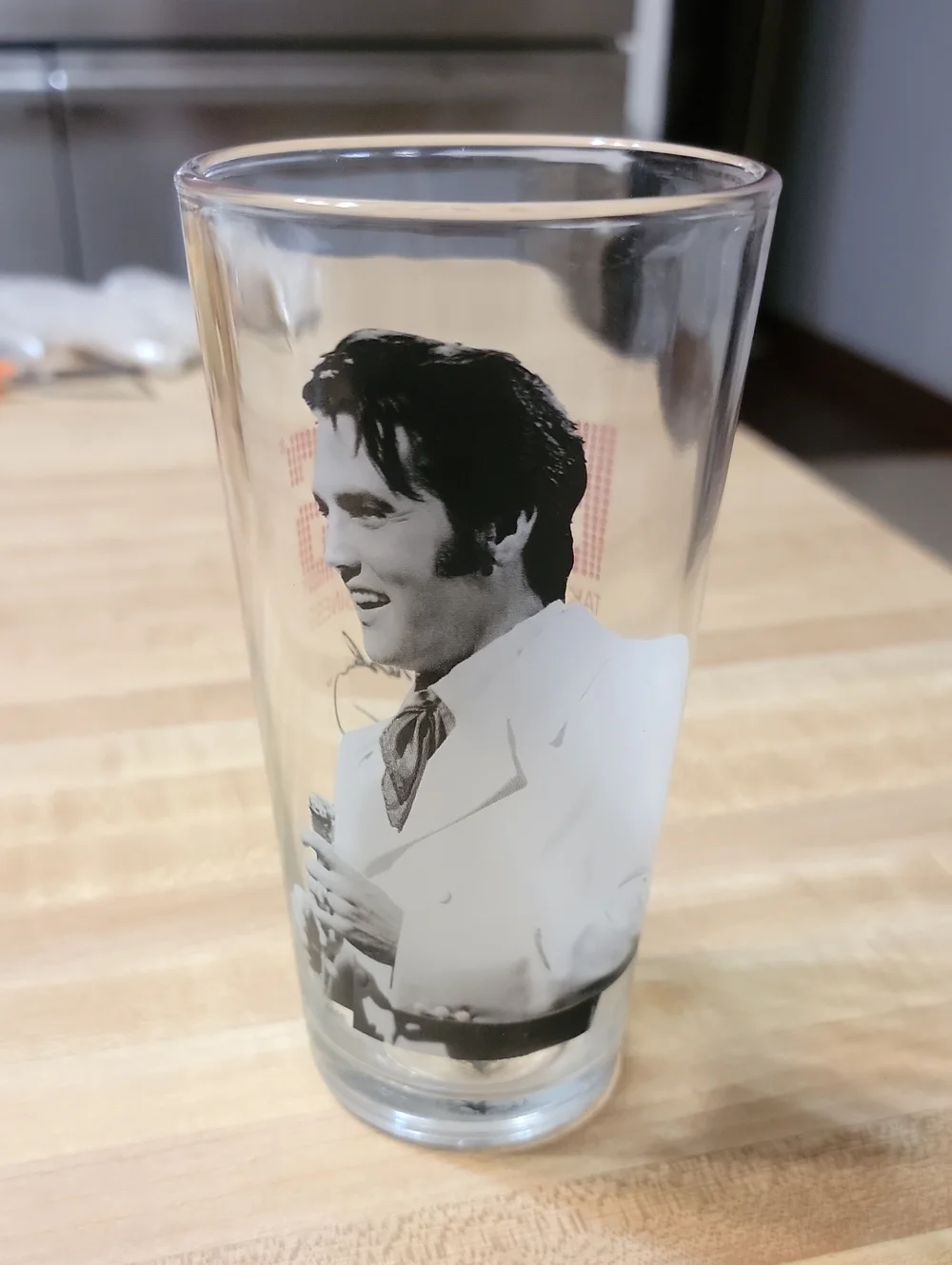 Elvis Signature Product Glass Tumbler — Clear with Black Logo